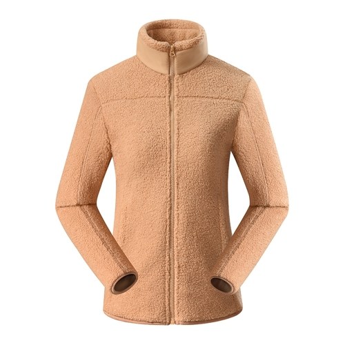 

Sherpa Jackets Fuzzy Fleece Teddy Cardigan Side Pockets Zipper Stand Collar Coat for Women Winter
