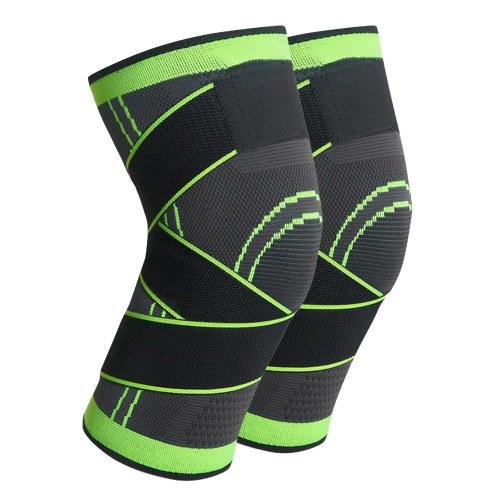 

Men Women Pair of Knee Braces Knitted Adjustable Straps Support Knee Sleeve Non-Slip Breathable Basketball Running Fitness