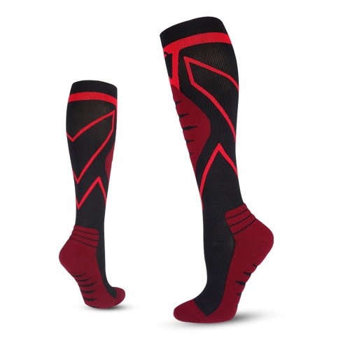 Chaussettes de compression pour hommes et femmes Chaussettes de sport professionnelles Bas de sport Fitness en plein air Chaussettes respirantes à séchage rapide Attelles de tibia Soutien de la pression du mollet pour la course à pied Marathon Cyclisme