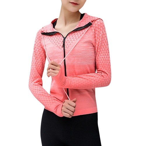 Femmes Full Zip Track Vestes À Capuche Raglan À Manches Longues Trous Pour Le Pouce Léger Mince Course D'entraînement Sport Sweat Gym Activewear