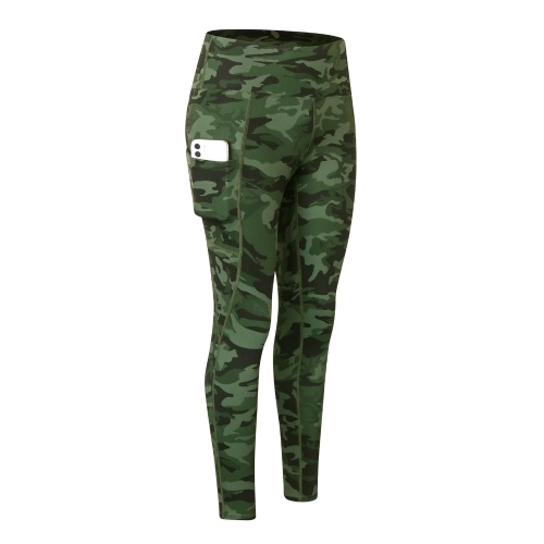

Women Sports Pants Yoga Leggings Camouflage Print High Waist Pocket Running Gym Fitness Trousers Sportswear