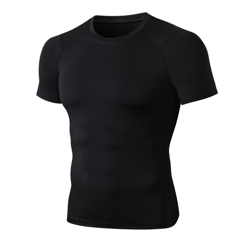 

Men Sport T-Shirt Quick Dry Elastic Slim Tops O-Neck Short Sleeves Running Gym Fitness