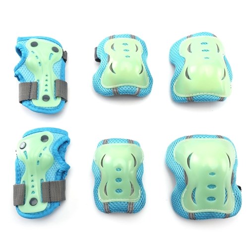 Adult Kids Outdoor Sports Schutzausrüstung Sicherheitspads Set Knie-Ellbogen-Handgelenk-Schutzpolster Körperschutzgitter für Roller-Scooter-Skateboard-Fahrräder