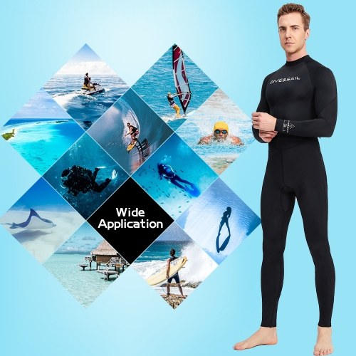 

Men Wetsuit One Piece Diving Swimsuit with Back Zipper Quick Dry Long Sleeve Surf Suit for Water Sports
