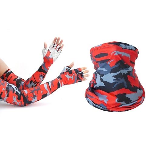

Face Cover Arm Sleeves Set Women Men Breathable Sun Protection for Camping Cycling Running Mounteering Fishing