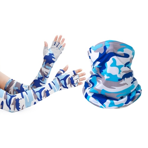 

Face Cover Arm Sleeves Set Women Men Breathable Sun Protection for Camping Cycling Running Mounteering Fishing