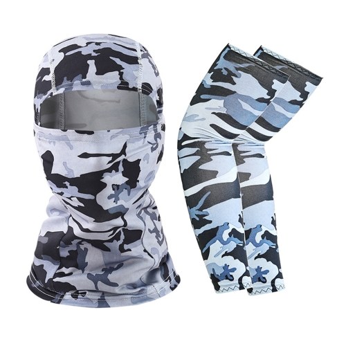 

Summer Face Cover Arm Sleeves Set Women Men Breathable Face Protection Sun Protection Long Arm Sleeves for Camping Cycling Running Mounteering Fishing