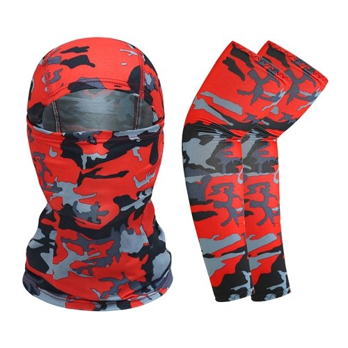 

Summer Face Cover Arm Sleeves Set Women Men Breathable Face Protection Sun Protection Long Arm Sleeves for Camping Cycling Running Mounteering Fishing