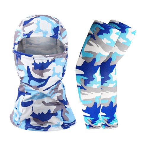 

Summer Face Cover Arm Sleeves Set Women Men Breathable Face Protection Sun Protection Long Arm Sleeves for Camping Cycling Running Mounteering Fishing