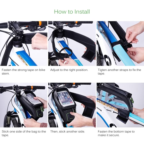 

ROCKBROS Water-resistant Cycling Bicycle Bike Top Front Tube Frame Bag Water Resistant Touchscreen Phone Holder Case for 5.8”/6.0”