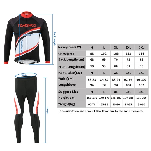 

TOMSHOO Spring Autumn Men Cycling Clothing Set