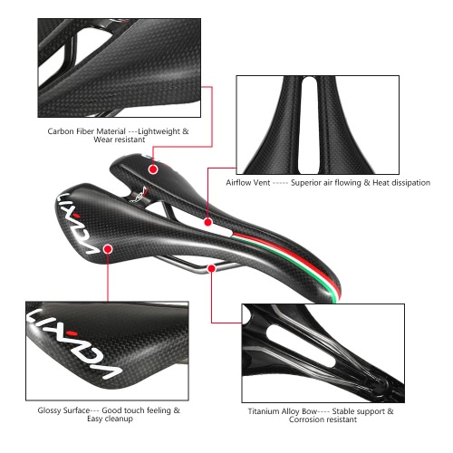 

Lixada Bicycle Saddle MTB Mountain Bike Seat Road Bike Cushion Seat Carbon Fiber Cycling Cushion Pad Bicycle Saddle Pad