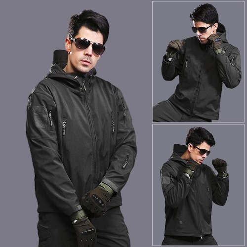 

Men's Windproof Fleece Jacket Winter Warm Coat Outdoor Sport Hooded Ski Jacket Coat