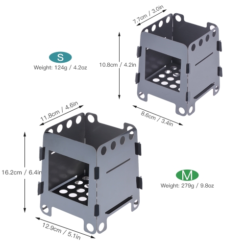

Portable Lightweight Folding Camping Wood Burning Stove for Outdoor Cooking BBQ Backpacking