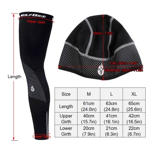 

Windproof Warm Cycling Cap and Leg Warmers Set