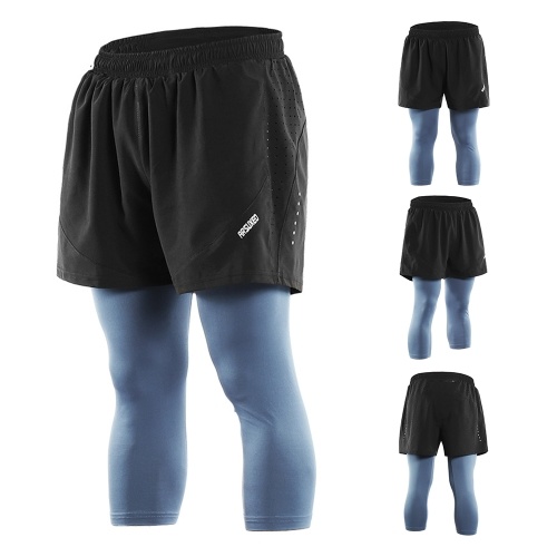

Arsuexo Men's 2 in 1 Running Capri Pants