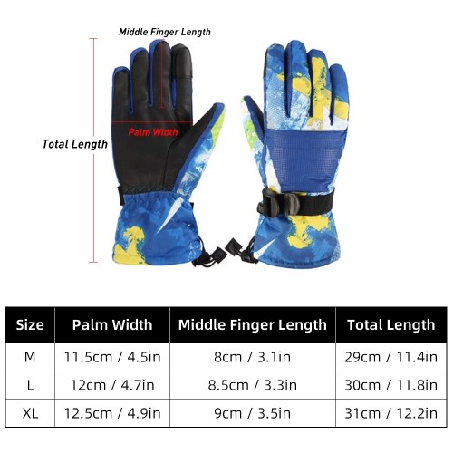 

Waterproof Breathable Snow Gloves Touchscreen Winter Warm Ski Gloves for Men and Women