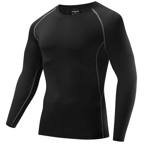 Maglietta a compressione manica lunga da uomo Jersey Maglietta sportiva attiva strato base Maglietta da allenamento atletica per ciclismo Running Fitness