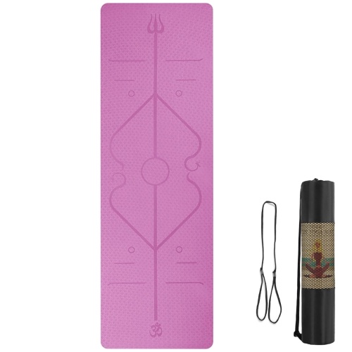 

72.1×24.0in Yoga Mat with Alignment Lines Thicken Sports Mat Anti-slip Exercise Mat for Fitness Workouts with Carrying Strap and Storage Bag