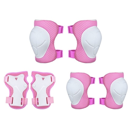 

6Pcs/Set 2 Wrist Guards + 2 Elbow Pads + 2 Knee Pads Adjustable Breathable Impact Resistance All-around Protection for Children Outdoor Sports