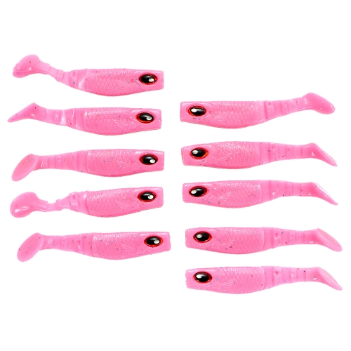 

Lixada 10pcs 7cm/3.8g Square Head Fish Type Soft Fishing Lure 3D Eyes Soft Lure Soft Bait Sea Fishing Lure