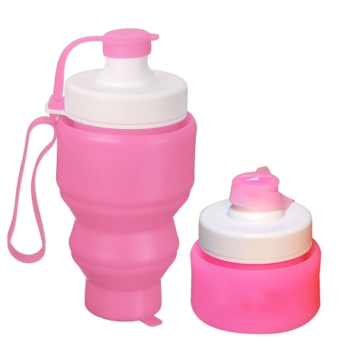 

530ml Складная бутылка с силиконовой водой 18OZ Складная чашка Складной портативный чайник Многоразовый и изолированный для горячи