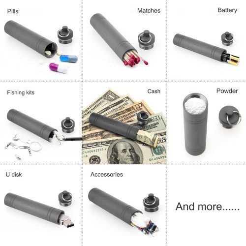 

TOMSHOO Titanium EDC Container Waterproof Capsule Seal Bottle Pills Box Case Keychain Camping Outdoor Survival Emergency Travel Kit Tool