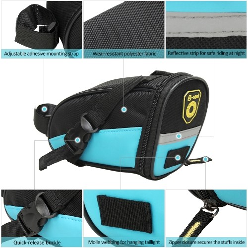 

Cycling Saddle Bag MTB Bike Bicycle Seat Bag Repair Tools Pouch Pack with Reflective Strip
