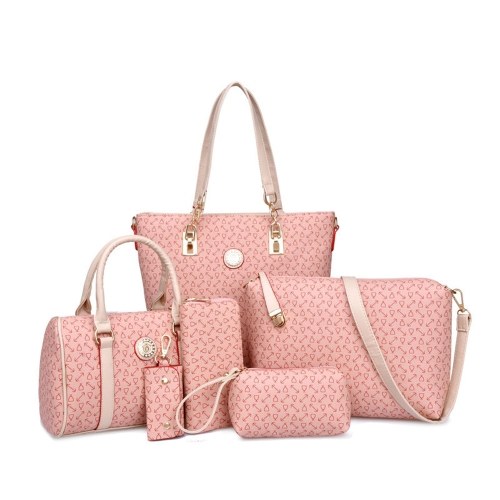6pcs Fish Bone Pattern Women's Shoulder Bags