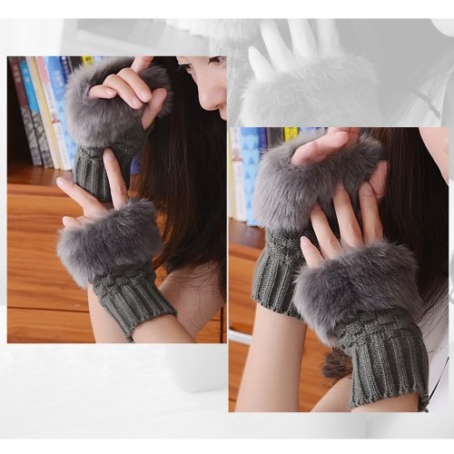 Women Winter Elegant Mitten Gloves