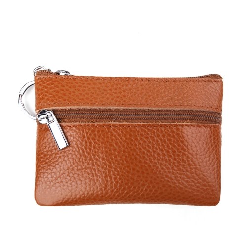 

Genuine Leather Zipper Mini Coin Storage Purse