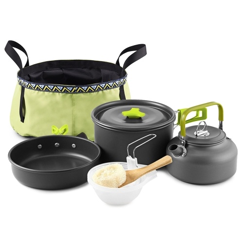 

Outdoor 10Pcs Camping Cookware Mess Kit