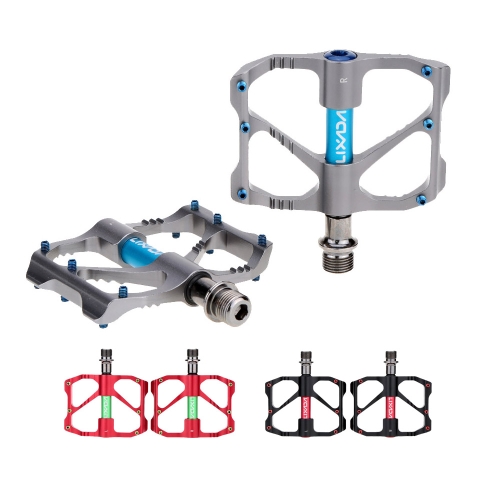 2Pcs Lixada Aluminum Alloy Mountain Bike Sealed Bearing Platform Pedals 9/16"