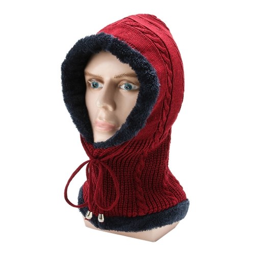 

Men Women Winter Balaclava Warm Fleece Knitted Hat Windproof Drawstring Outdoor Cycling Neck Gaiter