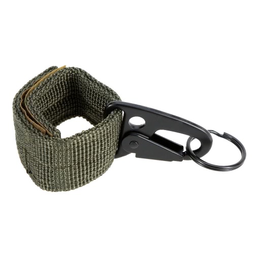 Outdoor Nylon Molle Belt Hanging Hook Buckle Carabiner w/ Key Ring