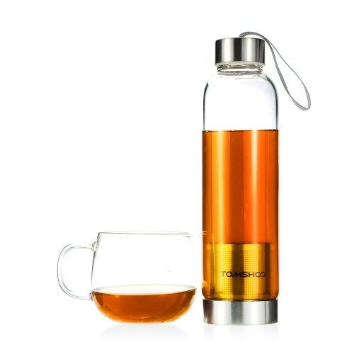 

TOMSHOO Открытый спорт стекло бутылку воды с Кофеварка фильтр Infuser защитный мешок рукав 550 мл эко-
