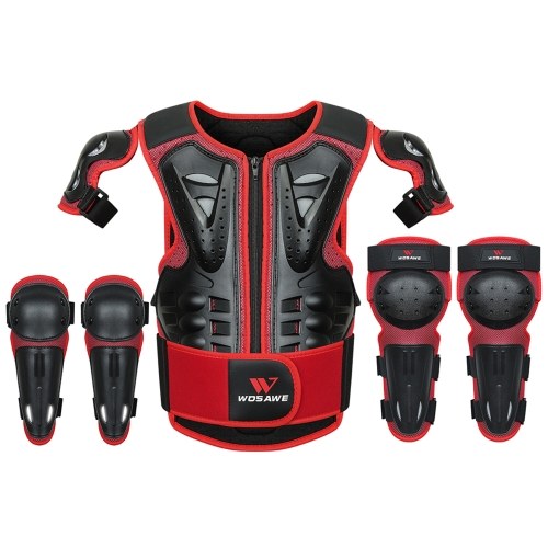 

Kids Armor Vest Chest Spine Back Protector Vest with Elbow Knee Protector Pads Protective Gear Set for Cycling Skating Skiing Skateboarding