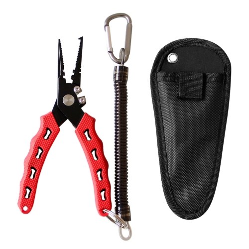 

Portable Fishing Pliers Tungsten Blade Fishing Pliers Fishing Line Cutters Fishing Pilers with Missed Rope Storage Bag