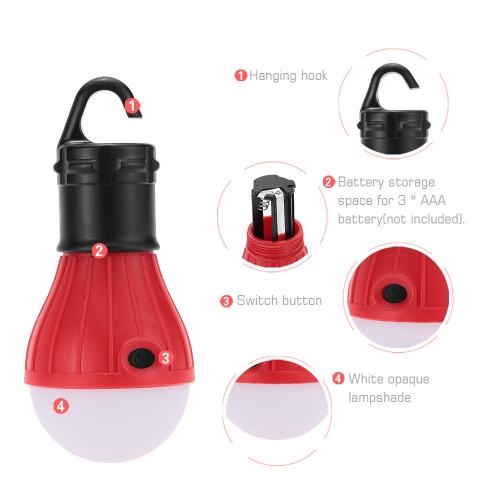 

1pc extérieur suspendu 3 Voyant tente Camping pêche Portable lanterne lampe