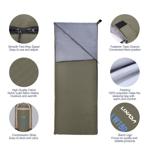 Lixada Outdoor Envelope Sleeping Bag 