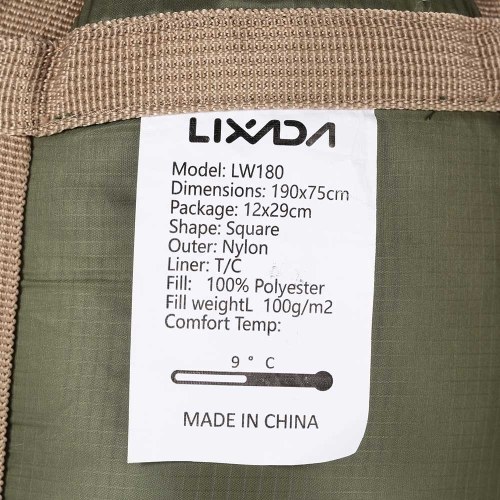 Lixada Outdoor Envelope Sleeping Bag 