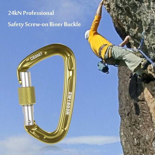 

24kN Professional Safety Screw-on Biner Buckle Aluminum Alloy Carabiner for Outdoor Survival Mountaineering Rock Climbing Caving R