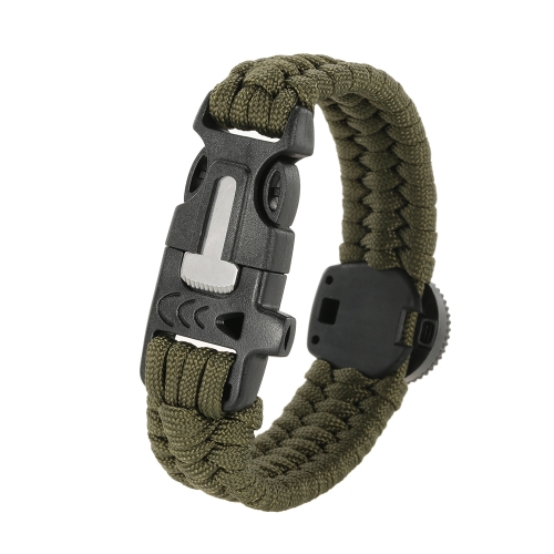 

Lixada 2PCS 5-в-1 Открытый выживание Paracord Браслет с Компас Fire Starter и чрезвычайной свист
