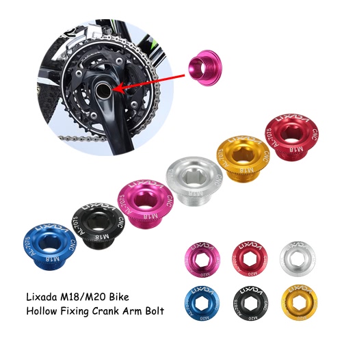 Lixada 1pc M18/M20 Bike Bicycle MTB Mountain Bike Crank Bolt Hollow Fixing Crank Arm Bolt Cap Screw Aluminum Alloy