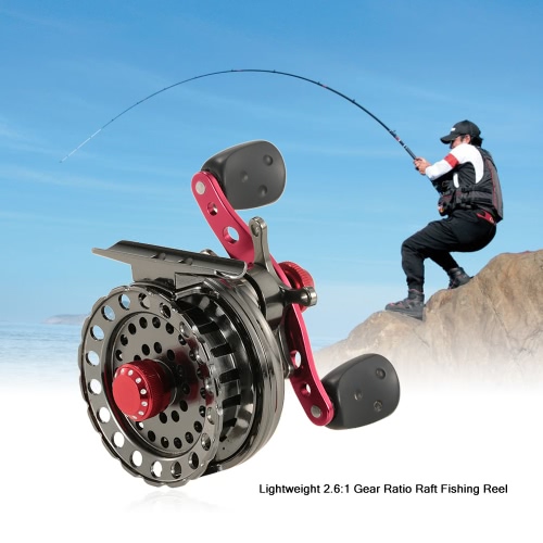 

Lightweight 2.6:1 Gear Ratio Fishing Raft Fishing Ice Reel Fly Reel Wheel Right/Left Hand Aluminum Alloy Reel Smooth Release Star Drag Fishing Tackles with Storage Pouch