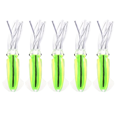 

Lixada 5PCS Big Squid Baits Искусственные мягкие рыболовные приманки Морская юбка Octopus Luminous Bait Deep Sea Fishing Lure