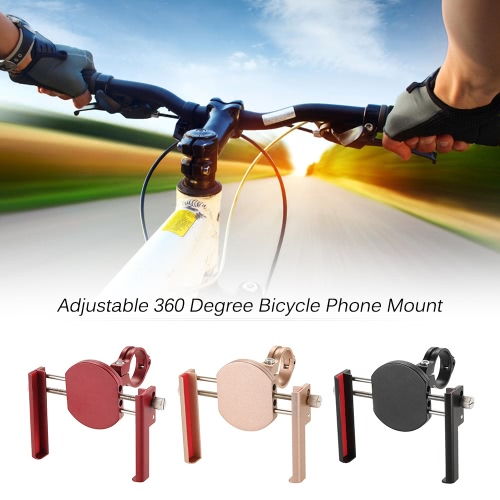 

Lixada Universal Phone Holder Adjustable 360 Degree Aluminum Alloy Cycling Bicycle Cell Phone Holder Mount Bracket for iPhone for