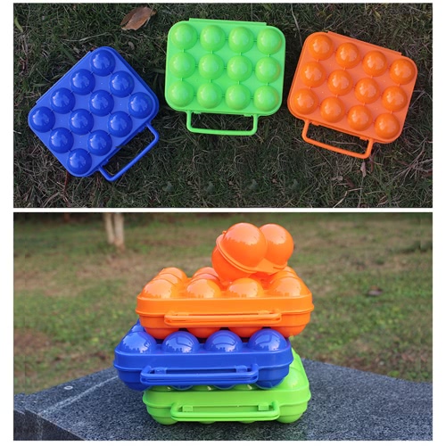 

Открытый кемпинг Пеший туризм Пикник Пластиковый складной 6 Яйца Держатель носителя Контейнер Хранитель Ящик для хранения с ручкой Синий