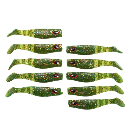 Lixada 10 pz 7 cm / 3.8g Testa Quadrata Tipo di Pesce Morbido Richiamo di Pesca 3D Occhi Morbido Richiamo Morbido Esca Sea Fishing Lure