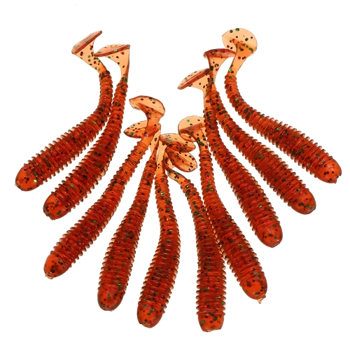 

Lixada 10PCS 7.5cm / 2g Спиральная форма тела T Хвост Мягкая рыбалка Приманка Мягкая приманка Червь Смешанный набор рыболовных приманок